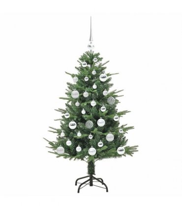 vidaXL Artificial Christmas Tree 150 LEDs Warm White PVC and PE Green