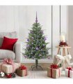 vidaXL Artificial Christmas Tree 150 LEDs Warm White PVC and PE Green