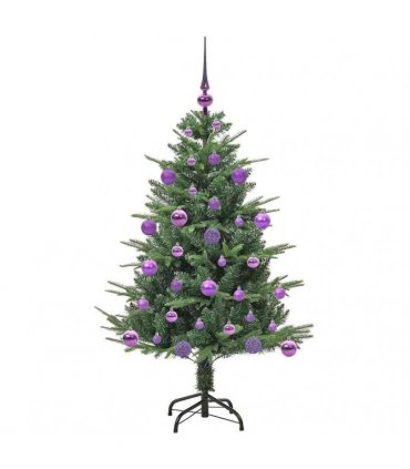 vidaXL Artificial Christmas Tree 150 LEDs Warm White PVC and PE Green