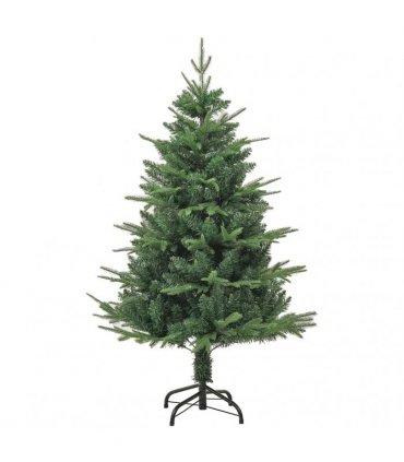 vidaXL Artificial Christmas Tree 150 LEDs Warm White PVC and PE Green