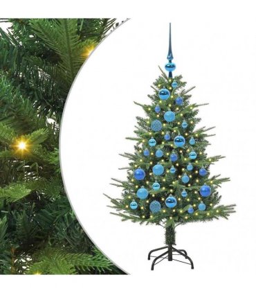 vidaXL Artificial Christmas Tree 150 LEDs Warm White PVC and PE Green