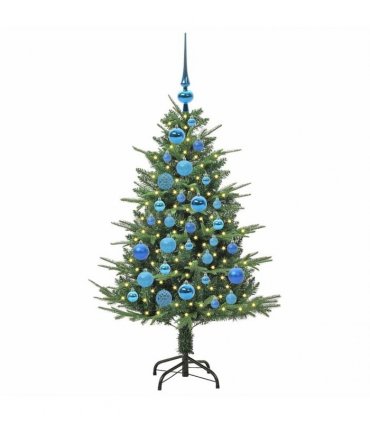 vidaXL Artificial Christmas Tree 150 LEDs Warm White PVC and PE Green