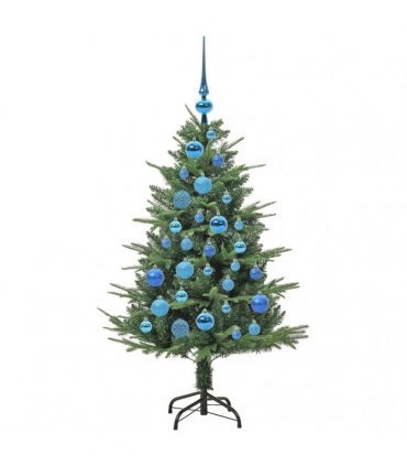 vidaXL Artificial Christmas Tree 150 LEDs Warm White PVC and PE Green