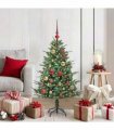 vidaXL Artificial Christmas Tree 150 LEDs Warm White PVC and PE Green