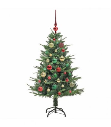 vidaXL Artificial Christmas Tree 150 LEDs Warm White PVC and PE Green