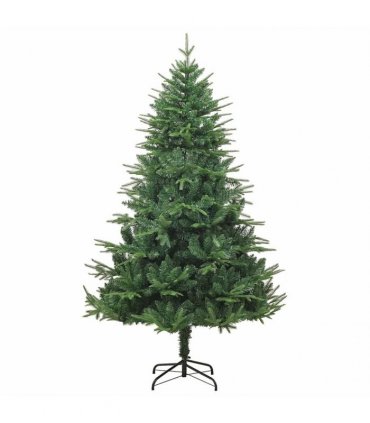vidaXL Artificial Christmas Tree 150 LEDs Warm White PVC and PE Green