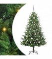 vidaXL Artificial Christmas Tree 150 LEDs Warm White PVC and PE Green