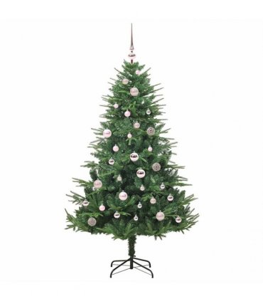 vidaXL Artificial Christmas Tree 150 LEDs Warm White PVC and PE Green
