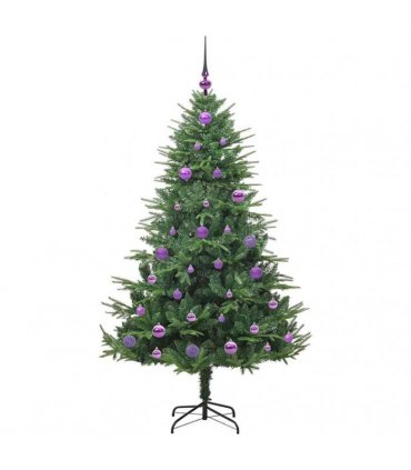 vidaXL Artificial Christmas Tree 150 LEDs Warm White PVC and PE Green