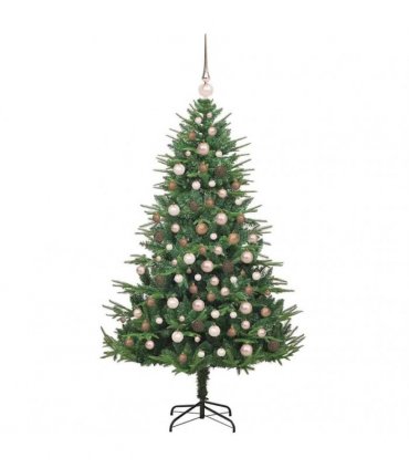 vidaXL Artificial Christmas Tree 300 LEDs Warm White PVC and PE Green