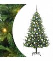vidaXL Artificial Christmas Tree 300 LEDs Warm White PVC and PE Green