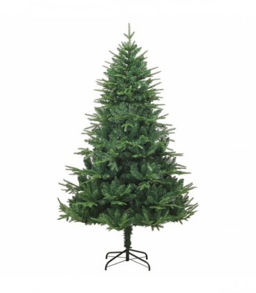 vidaXL Artificial Christmas Tree 300 LEDs Warm White PVC and PE Green