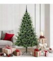 vidaXL Artificial Christmas Tree 300 LEDs Warm White PVC and PE Green