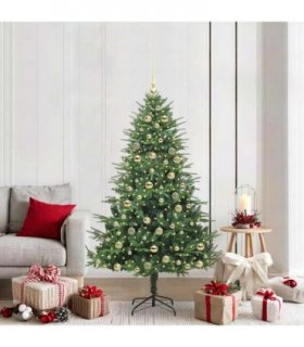 vidaXL Artificial Christmas Tree 300 LEDs Warm White PVC and PE Green