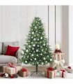vidaXL Artificial Christmas Tree 300 LEDs Warm White PVC and PE Green