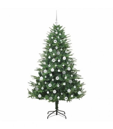 vidaXL Artificial Christmas Tree 300 LEDs Warm White PVC and PE Green