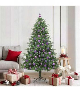 vidaXL Artificial Christmas Tree 300 LEDs Warm White PVC and PE Green