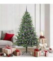vidaXL Artificial Christmas Tree 300 LEDs Warm White PVC and PE Green
