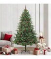 vidaXL Artificial Christmas Tree 300 LEDs Warm White PVC and PE Green
