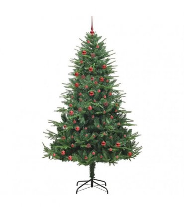 vidaXL Artificial Christmas Tree 300 LEDs Warm White PVC and PE Green