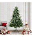vidaXL Artificial Christmas Tree 300 LEDs Warm White PVC and PE Green