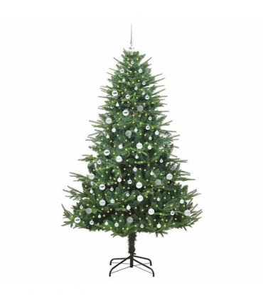 vidaXL Artificial Christmas Tree 300 LEDs Warm White PVC and PE Green