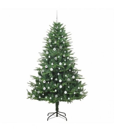 vidaXL Artificial Christmas Tree 300 LEDs Warm White PVC and PE Green