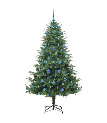vidaXL Artificial Christmas Tree 300 LEDs Warm White PVC and PE Green