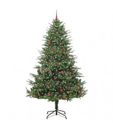 vidaXL Artificial Christmas Tree 300 LEDs Warm White PVC and PE Green