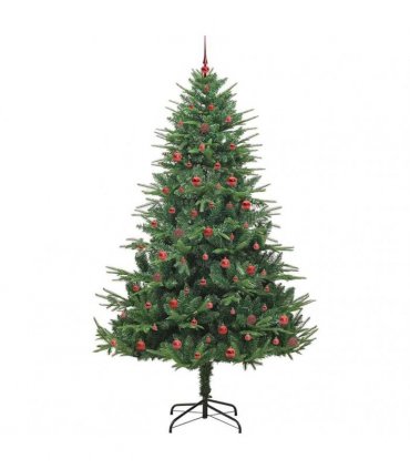 vidaXL Artificial Christmas Tree 300 LEDs Warm White PVC and PE Green