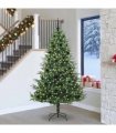 vidaXL Artificial Christmas Tree 300 LEDs Warm White PVC and PE Green