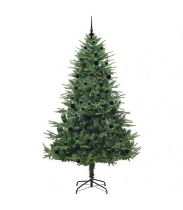 vidaXL Artificial Christmas Tree 300 LEDs Warm White PVC and PE Green