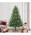 vidaXL Artificial Christmas Tree 300 LEDs Warm White PVC and PE Green