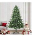 vidaXL Artificial Christmas Tree 300 LEDs Warm White PVC and PE Green
