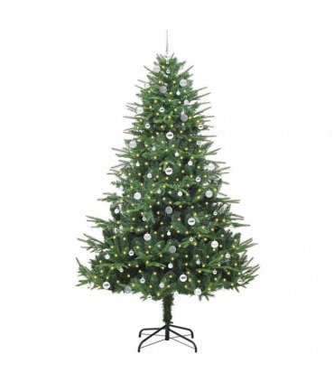 vidaXL Artificial Christmas Tree 300 LEDs Warm White PVC and PE Green
