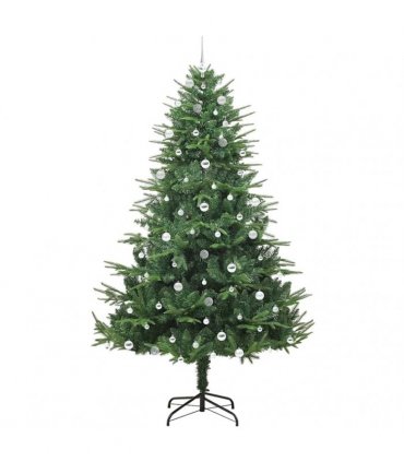 vidaXL Artificial Christmas Tree 300 LEDs Warm White PVC and PE Green