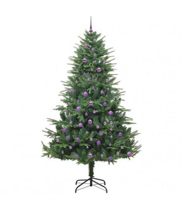 vidaXL Artificial Christmas Tree 300 LEDs Warm White PVC and PE Green