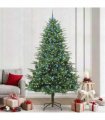 vidaXL Artificial Christmas Tree 300 LEDs Warm White PVC and PE Green