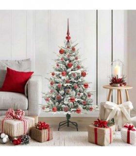 vidaXL Artificial Christmas Tree with Flocked Snow 150 LEDs Warm White