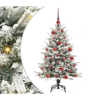 vidaXL Artificial Christmas Tree with Flocked Snow 150 LEDs Warm White