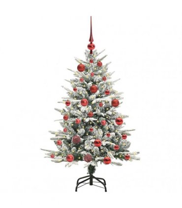 vidaXL Artificial Christmas Tree with Flocked Snow 150 LEDs Warm White