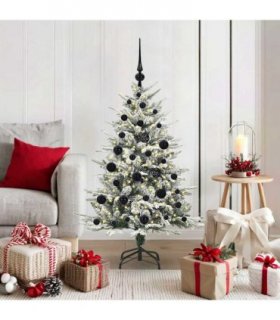 vidaXL Artificial Christmas Tree with Flocked Snow 150 LEDs Warm White