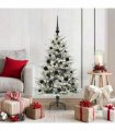 vidaXL Artificial Christmas Tree with Flocked Snow 150 LEDs Warm White