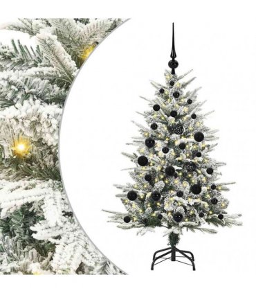 vidaXL Artificial Christmas Tree with Flocked Snow 150 LEDs Warm White