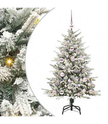 vidaXL Artificial Christmas Tree with Flocked Snow 150 LEDs Warm White