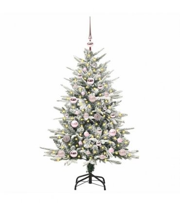 vidaXL Artificial Christmas Tree with Flocked Snow 150 LEDs Warm White