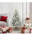 vidaXL Artificial Christmas Tree with Flocked Snow 150 LEDs Warm White