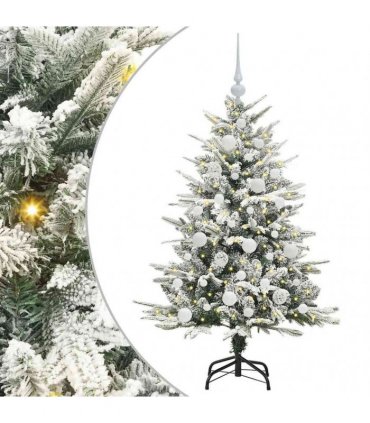 vidaXL Artificial Christmas Tree with Flocked Snow 150 LEDs Warm White