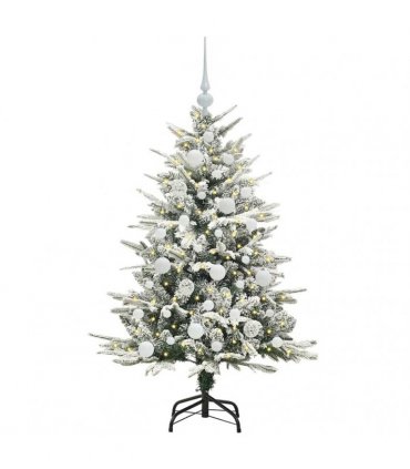 vidaXL Artificial Christmas Tree with Flocked Snow 150 LEDs Warm White