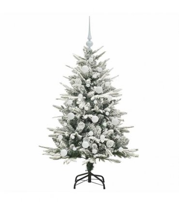 vidaXL Artificial Christmas Tree with Flocked Snow 150 LEDs Warm White